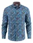 A Fish Named Fred overhemd blauw print katoen normale fit