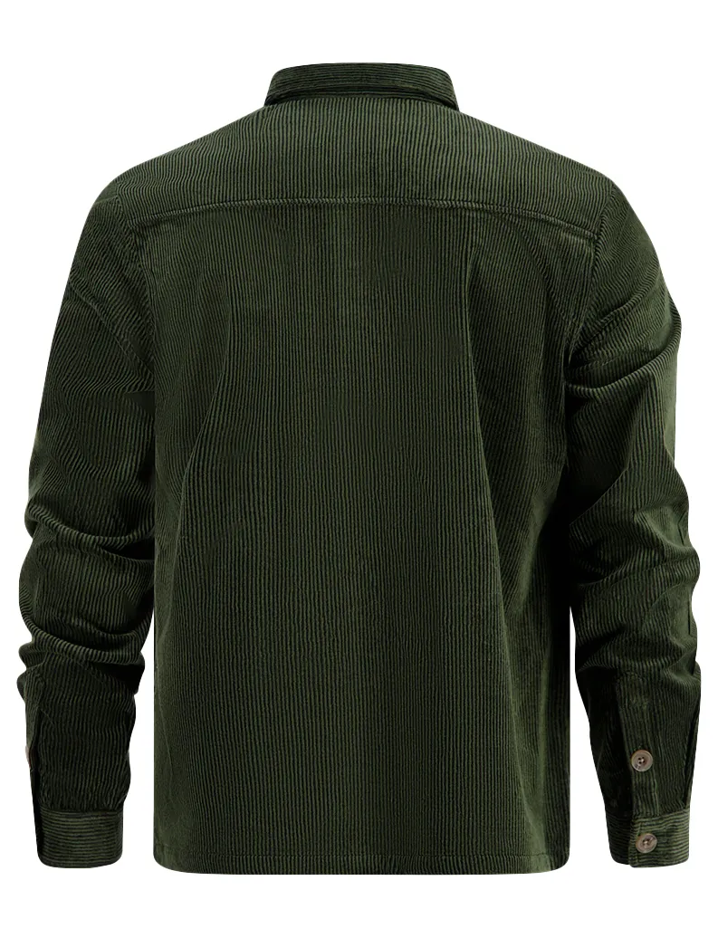 A Fish Named Fred overshirt groen corduroy
