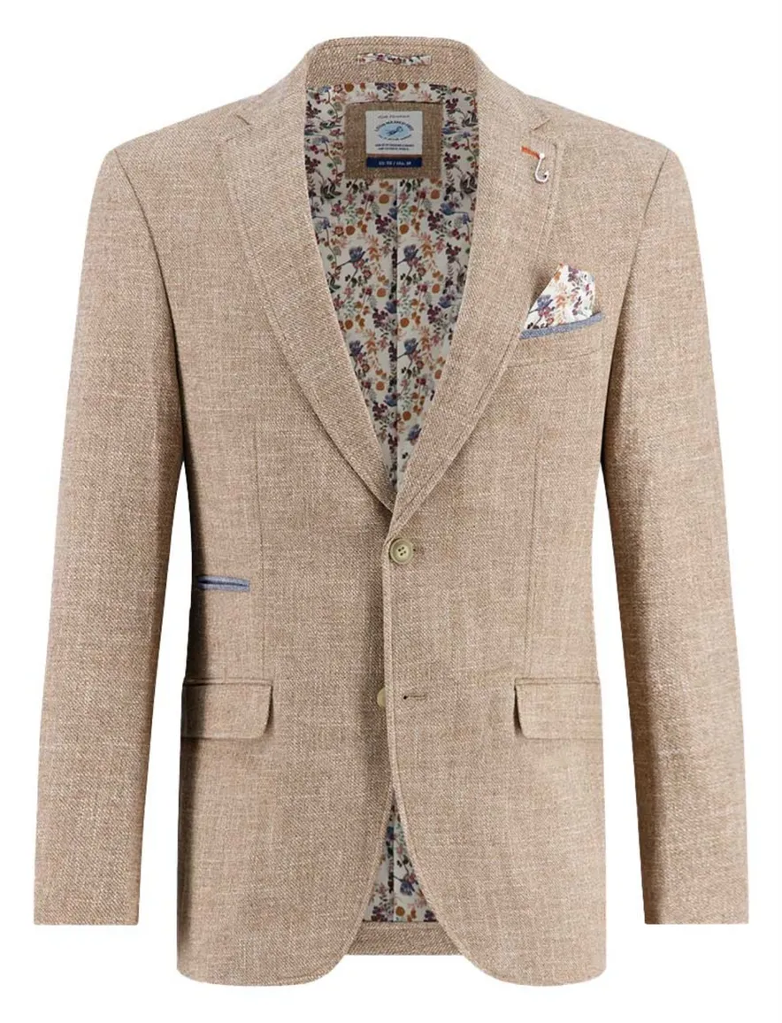 A Fish Named Fred colbert beige gemeleerd slim fit