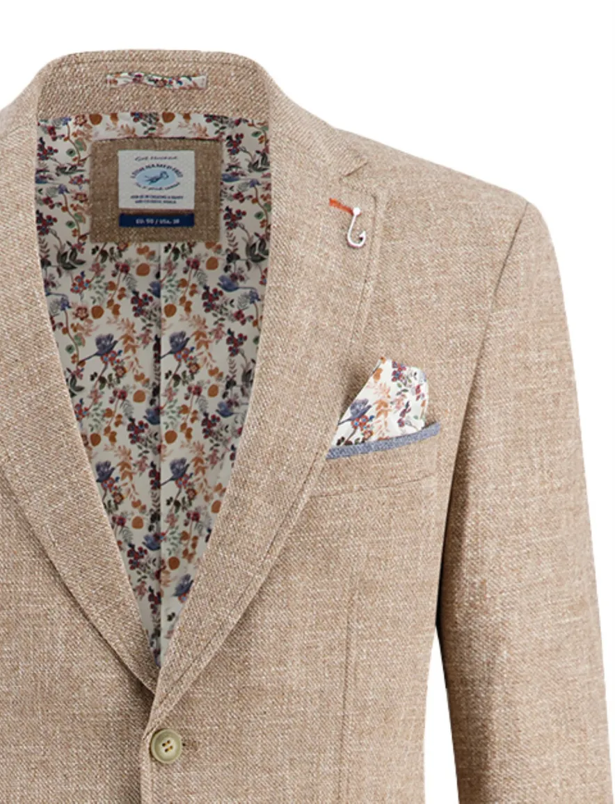 A Fish Named Fred colbert beige gemeleerd slim fit