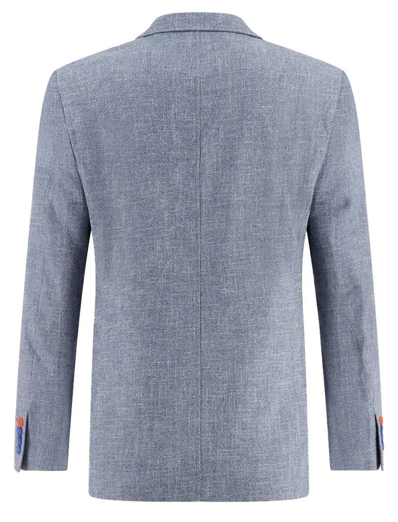 A Fish Named Fred gemeleerd colbert blauw slim fit