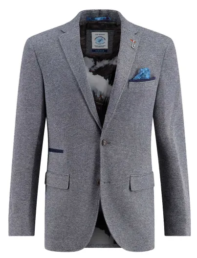 A Fish Named Fred A Fish Named Fred colbert gemeleerd blauw slim fit