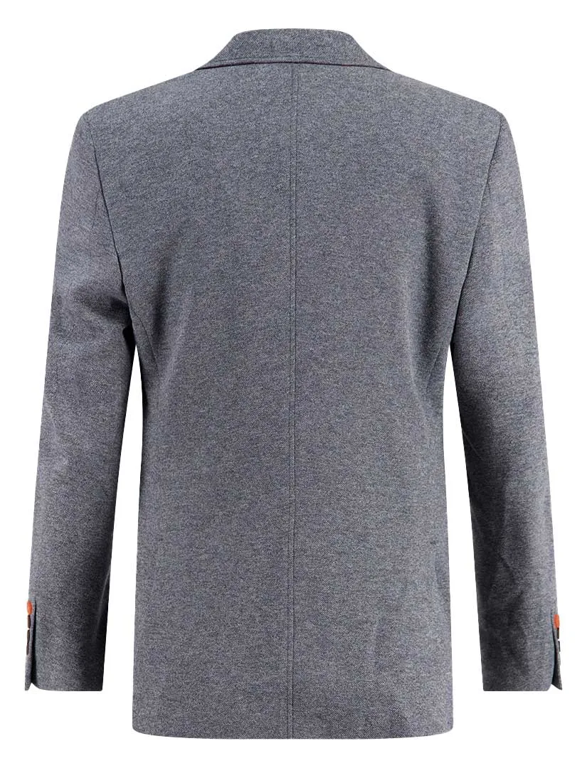 A Fish Named Fred colbert gemeleerd blauw slim fit