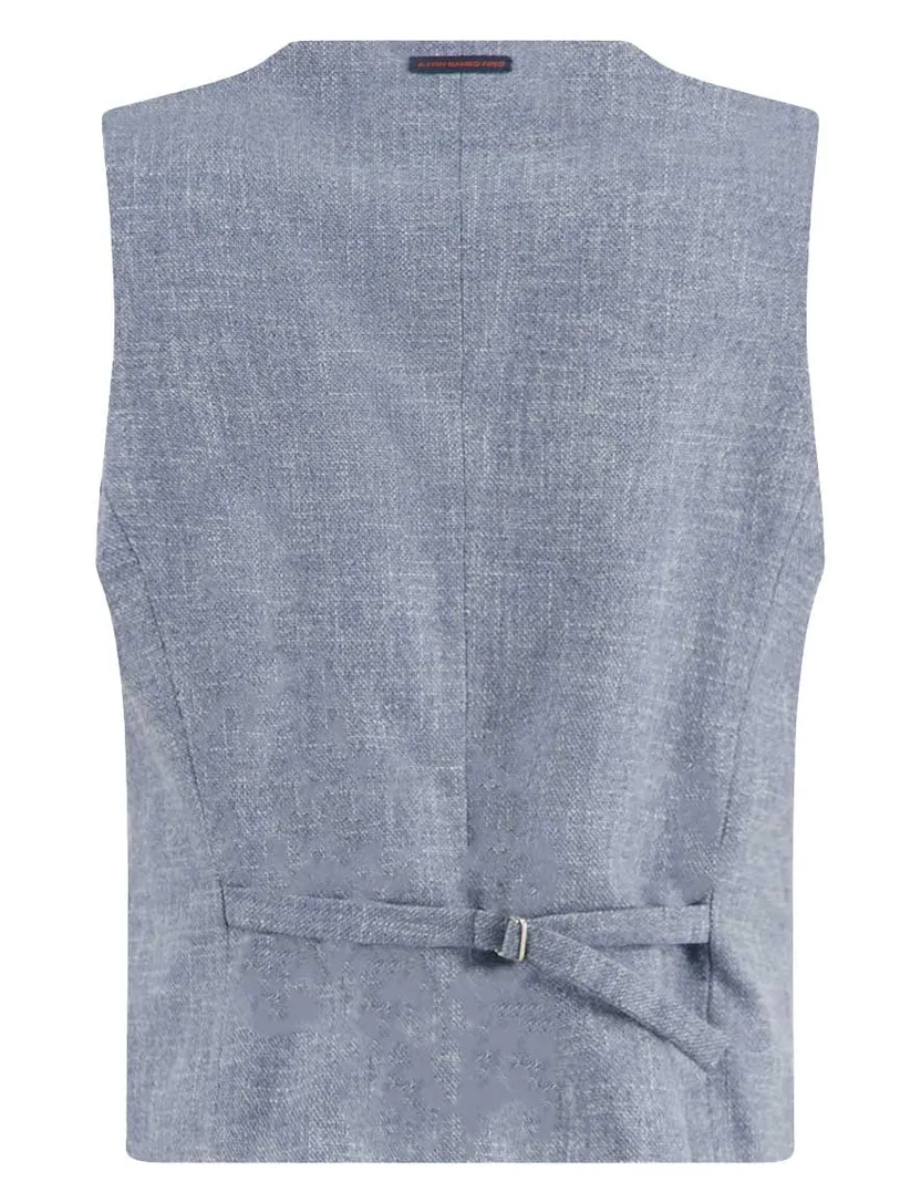 A Fish Named Fred gemeleerd gilet blauw normale fit