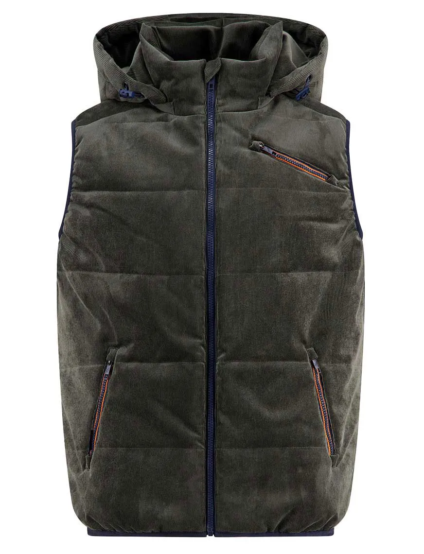 A Fish Named Fred bodywarmer groen effen slim fit