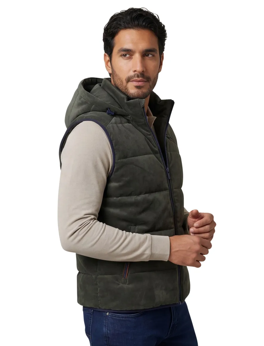 A Fish Named Fred bodywarmer groen effen slim fit