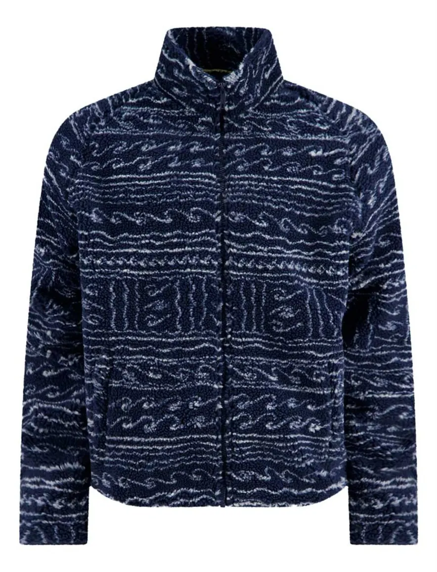 A Fish Named Fred fleece jas donkerblauw
