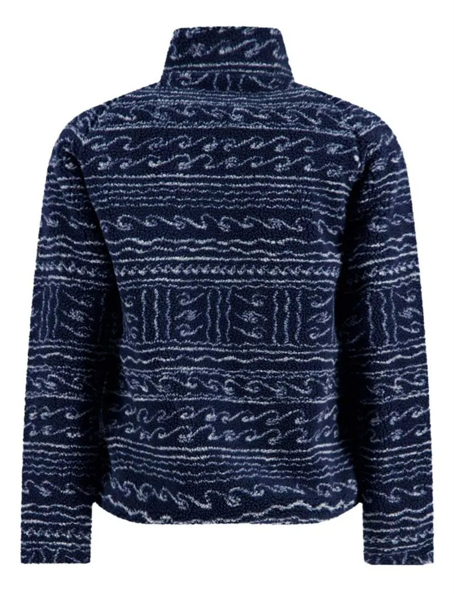 A Fish Named Fred fleece jas donkerblauw