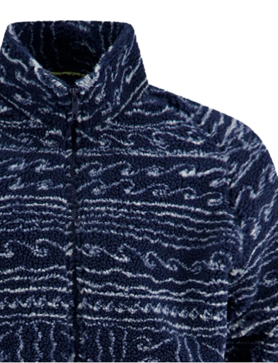 A Fish Named Fred fleece jas donkerblauw