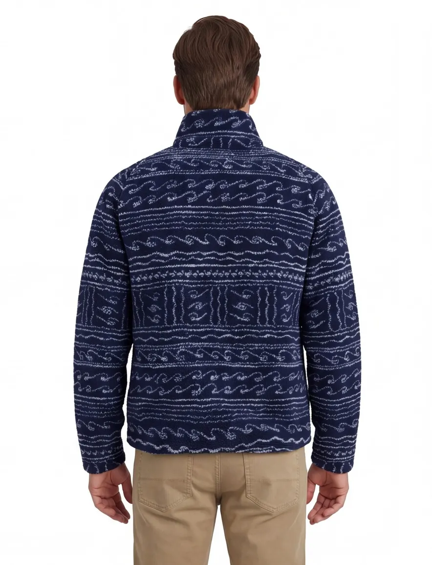 A Fish Named Fred fleece jas donkerblauw