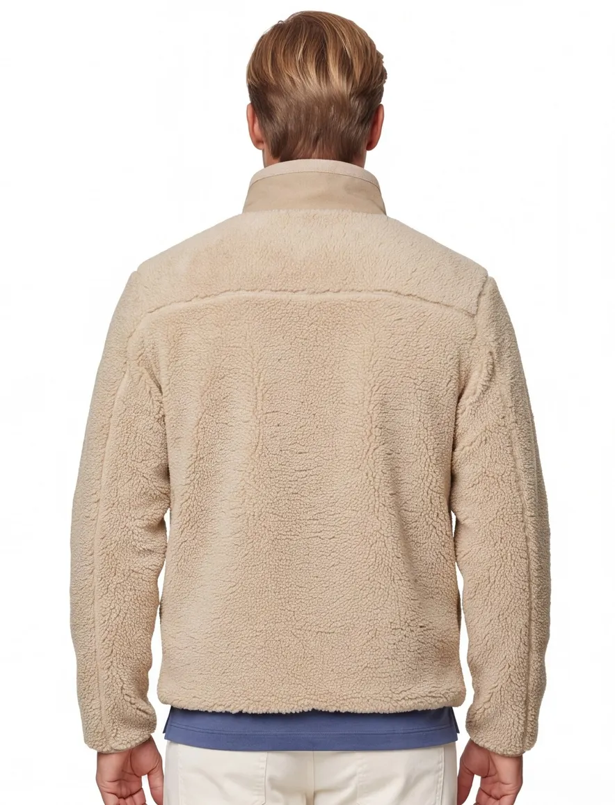 A Fish Named Fred tussenjas beige effen slim fit borstzak