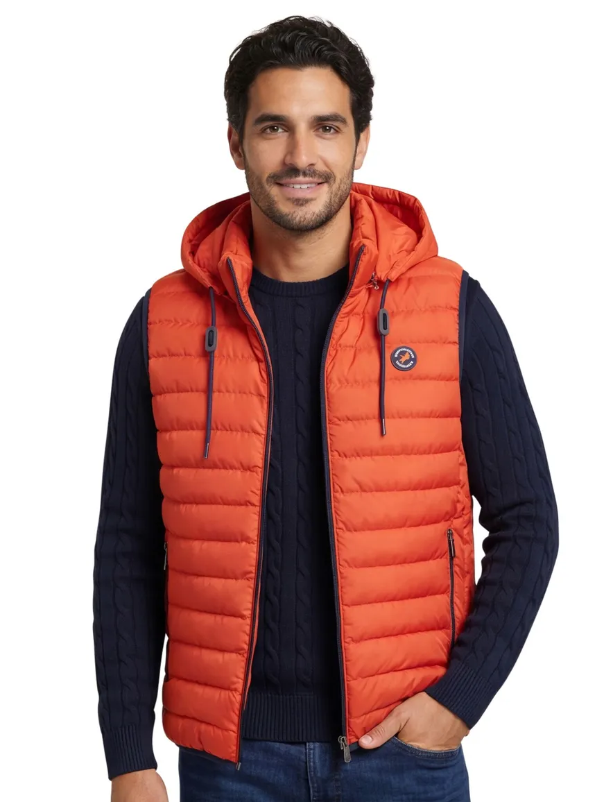 A Fish Named Fred bodywarmer oranje effen slim fit