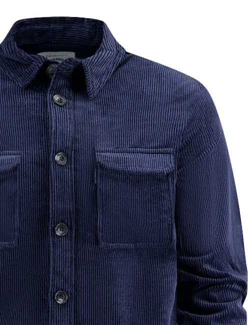A Fish Named Fred overshirt donkerblauw rib
