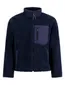 A Fish Named Fred fleece jas donkerblauw effen slim fit