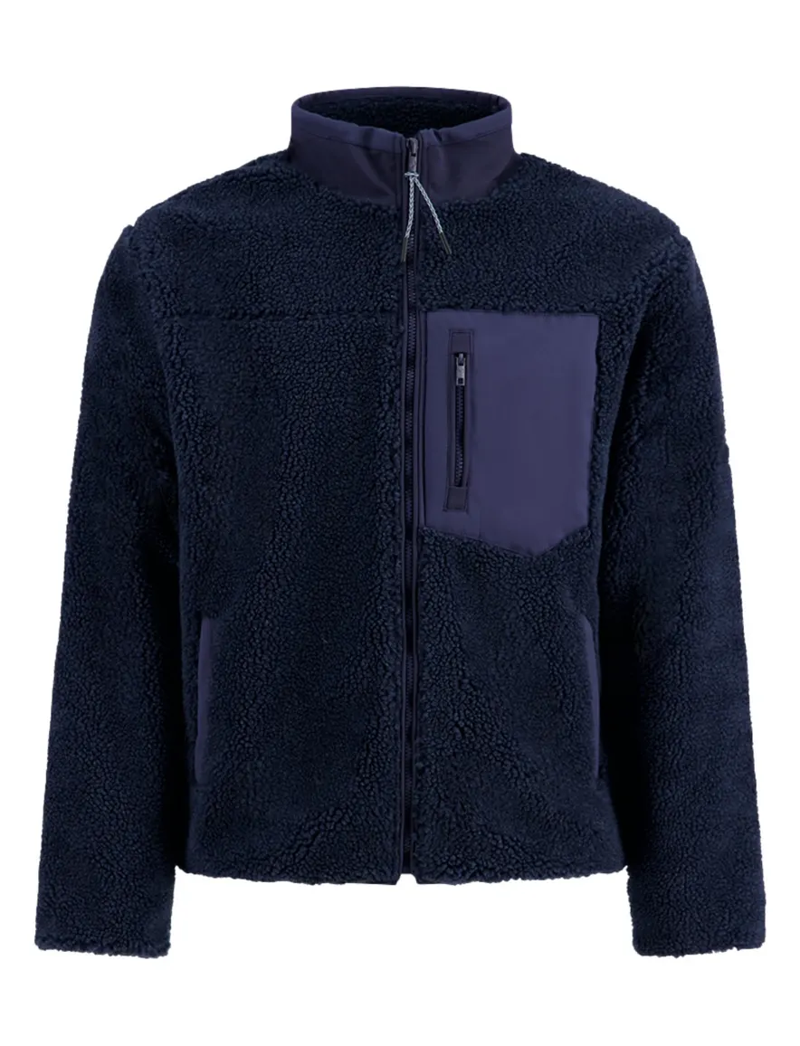 A Fish Named Fred fleece jas donkerblauw