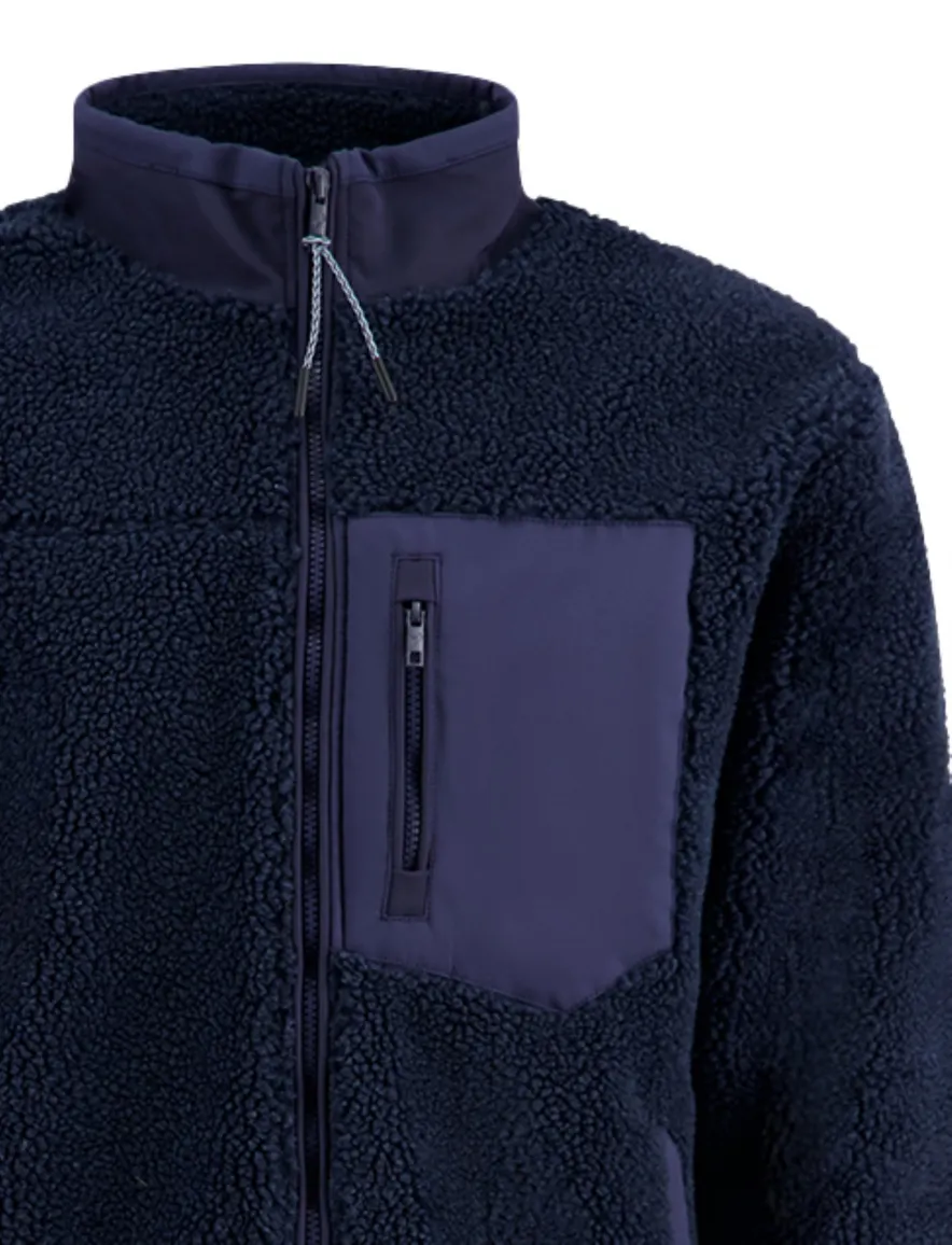 A Fish Named Fred fleece jas donkerblauw