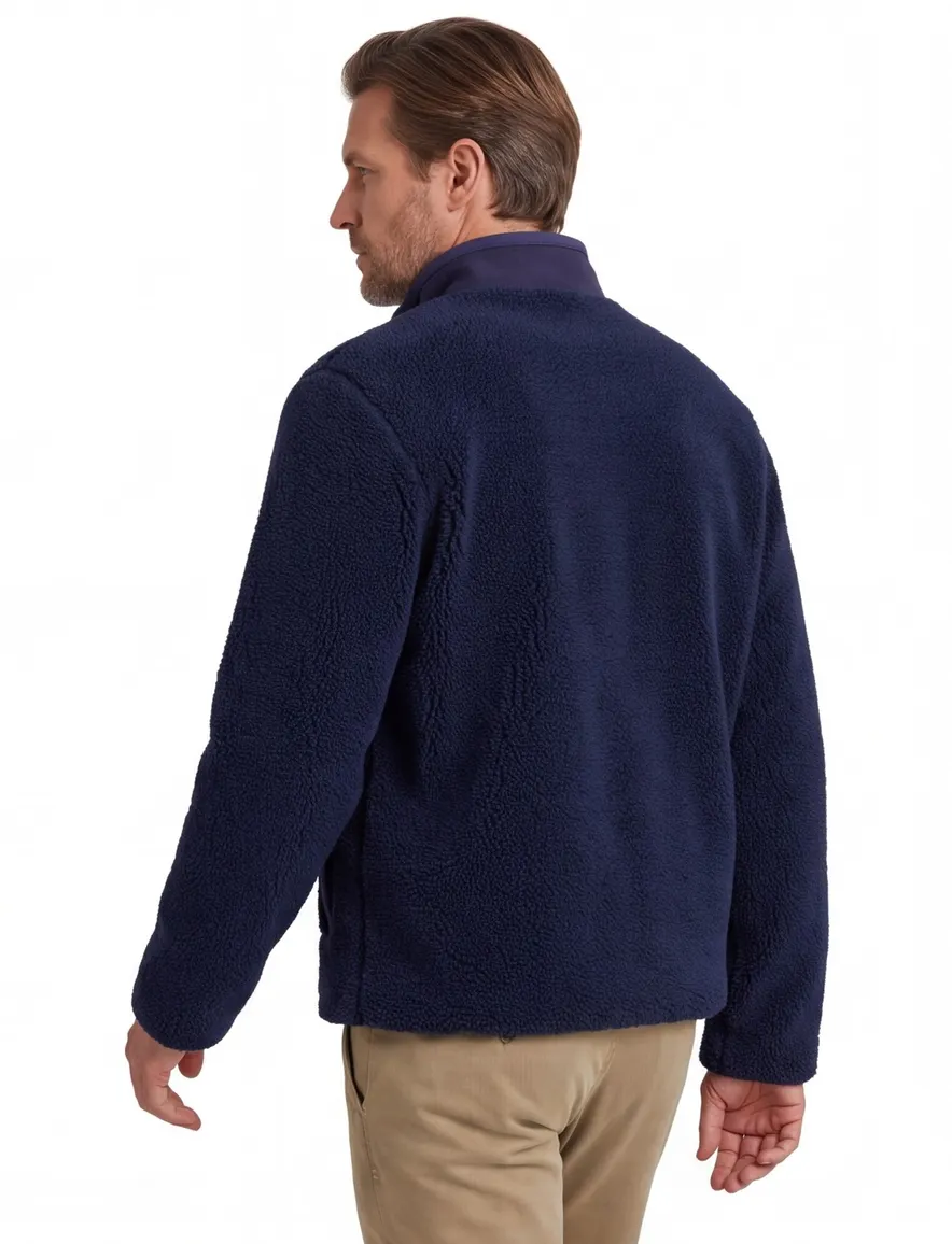A Fish Named Fred fleece jas donkerblauw