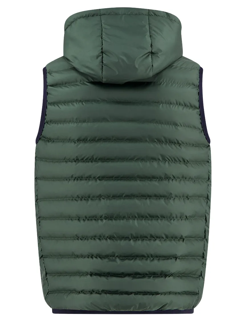 A Fish Named Fred bodywarmer groen effen capuchon