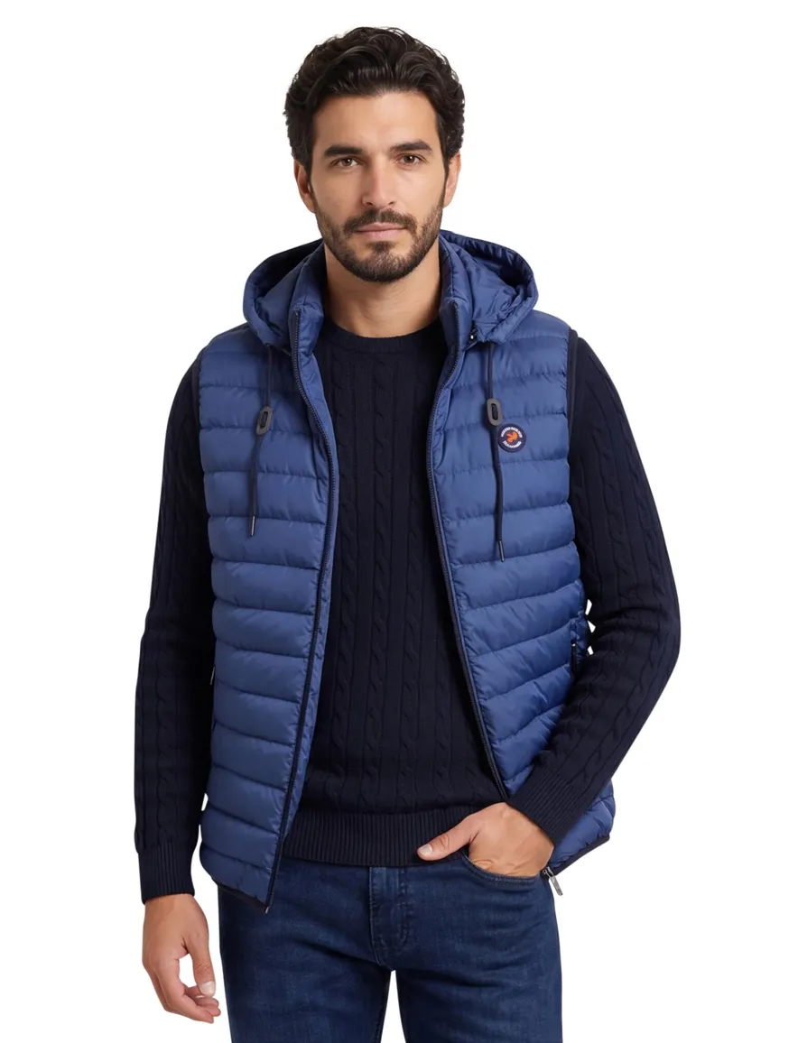 A Fish Named Fred bodywarmer blauw effen