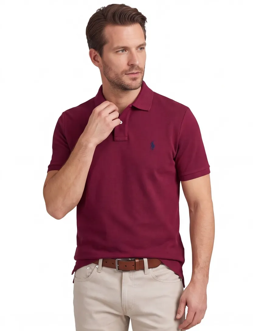 Polo Ralph Lauren classic fit pique polo rood gemêleerd