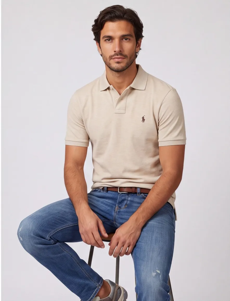 Polo Ralph Lauren classic fit polo katoen beige