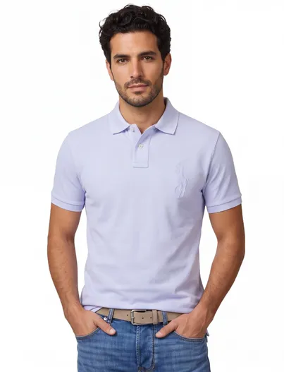 Polo Ralph Lauren Polo Ralph Lauren custom slim fit polo lichtblauw katoen