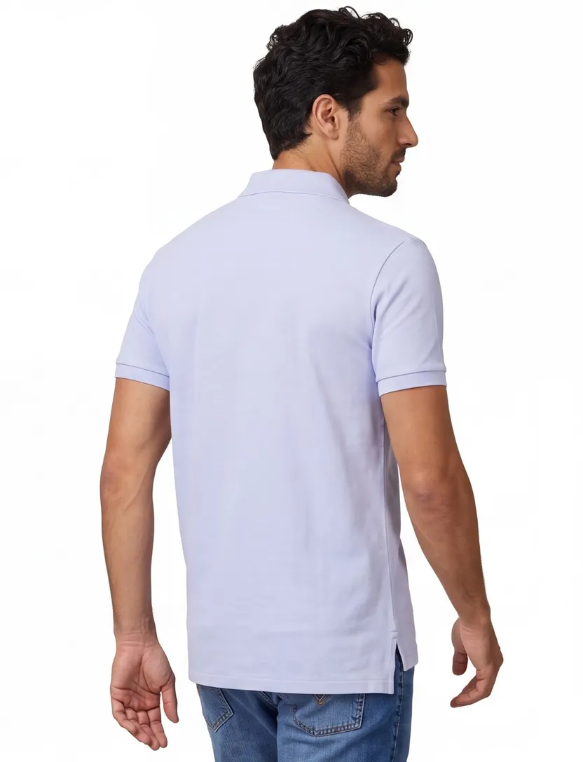Polo Ralph Lauren custom slim fit polo lichtblauw katoen