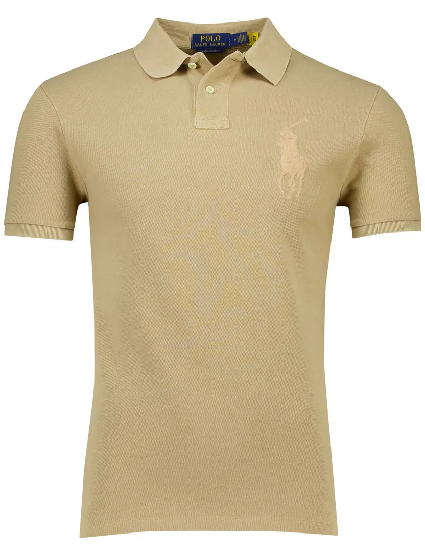 Polo Ralph Lauren custom slim fit polo khaki logo pique