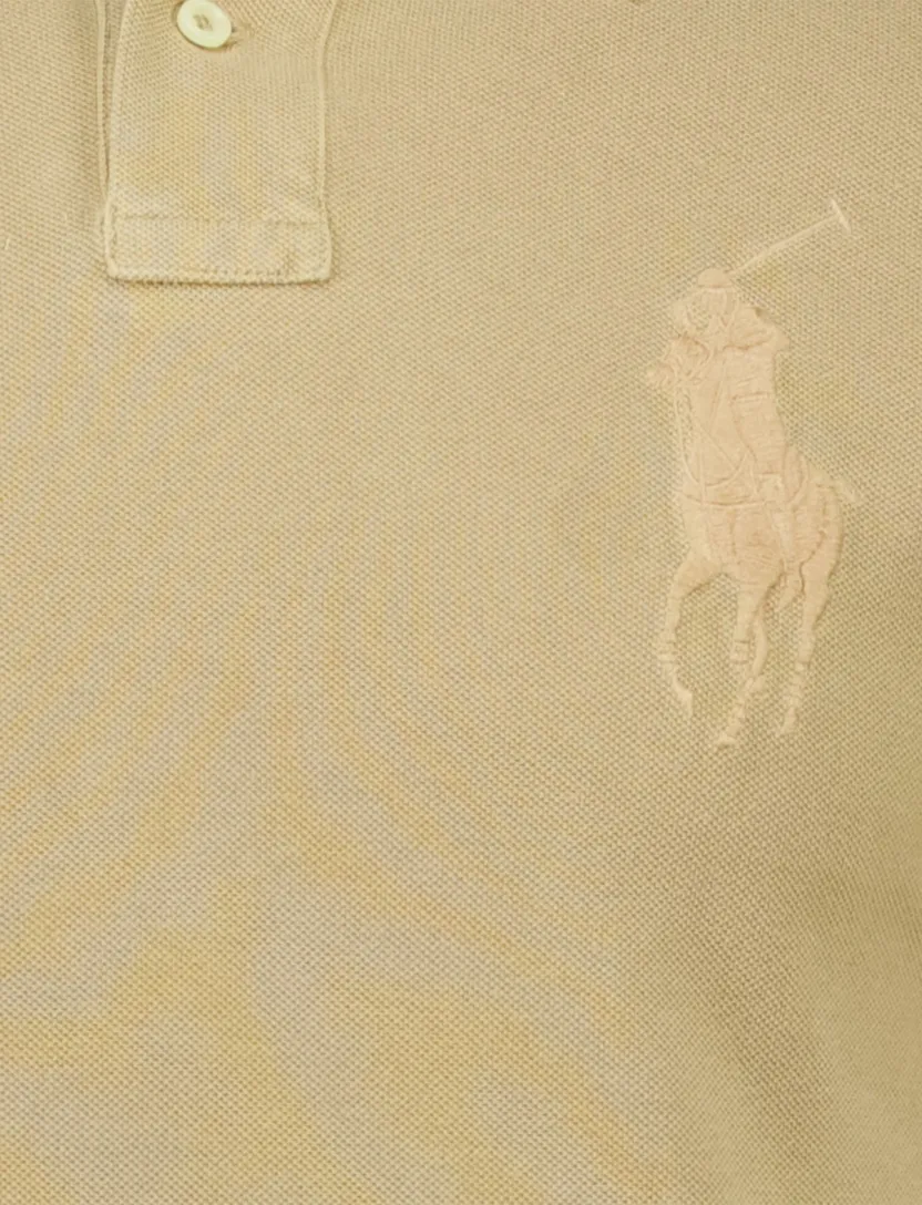 Polo Ralph Lauren custom slim fit polo khaki logo pique