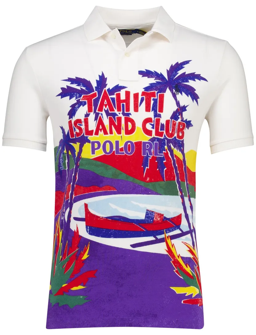 Polo Ralph Lauren custom slim fit polo wit print 2-knoops