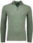 Lamswollen trui half zip Alan Paine groen gemeleerd