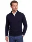 Alan Paine half zip trui donkerblauw lamswol effen