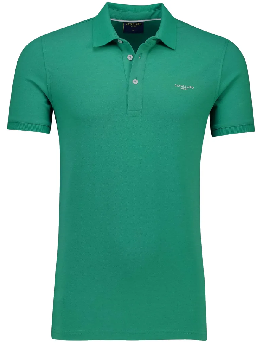 Cavallaro Neapolis Polo groen effen 3-knoops
