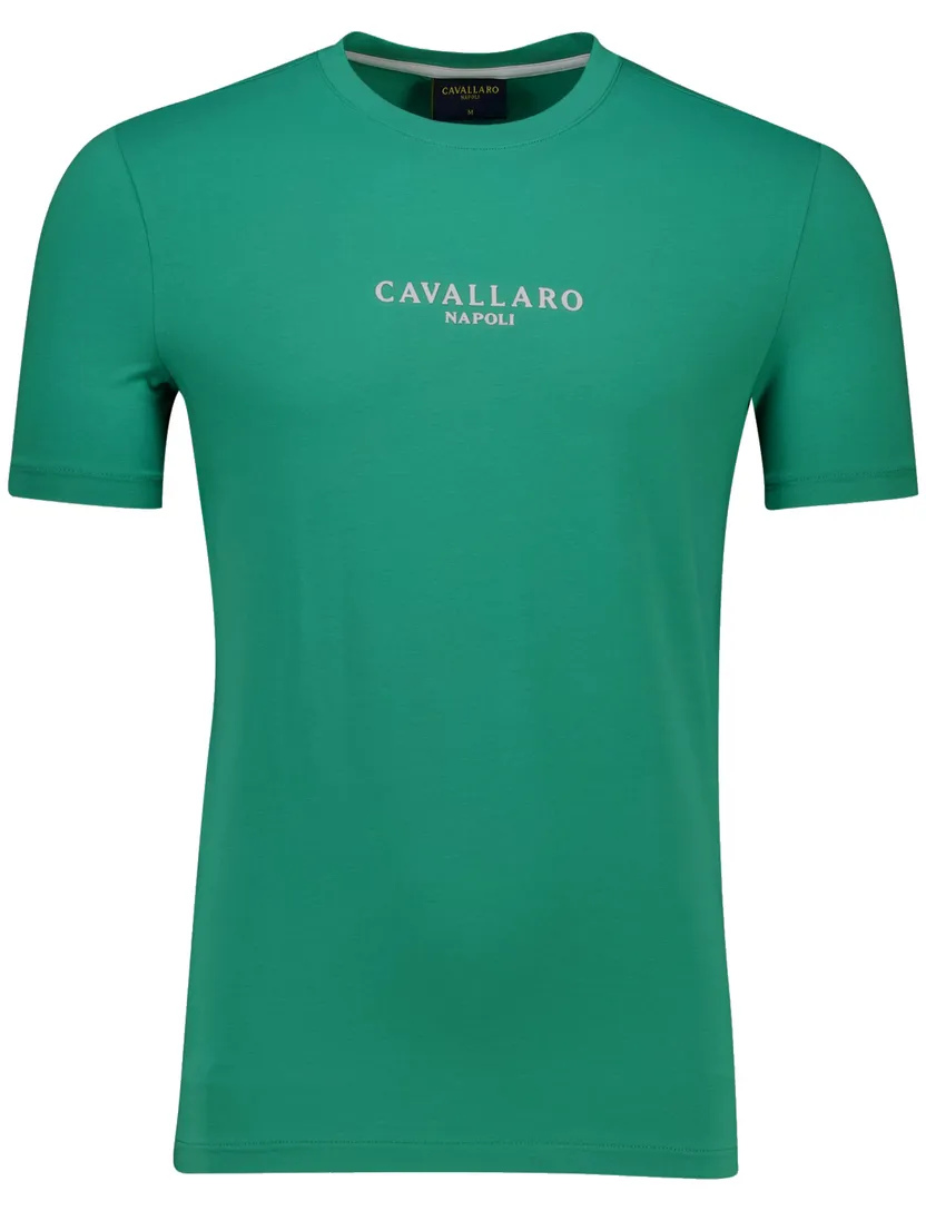 Cavallaro Napolitano T-shirt groen ronde hals effen