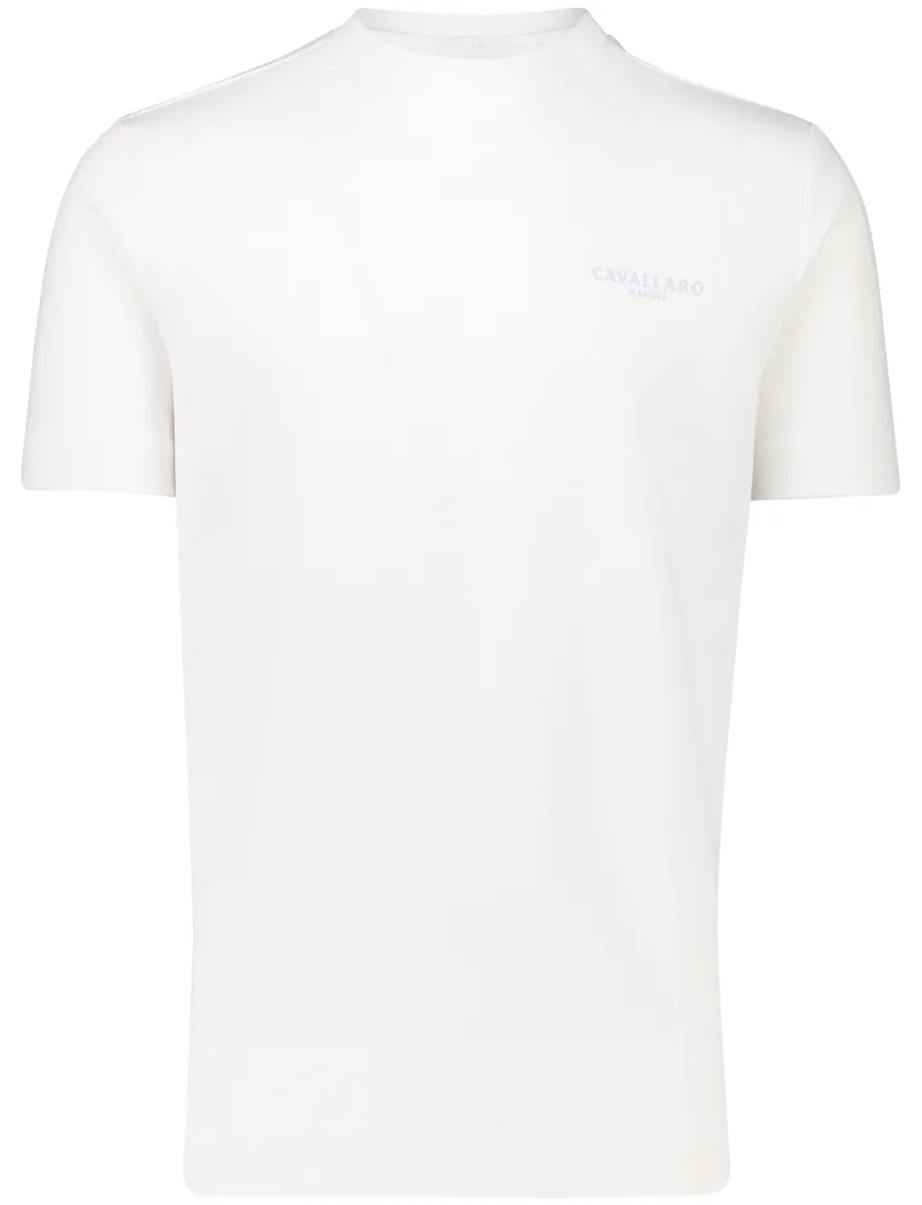 Cavallaro t-shirt wit katoen effen normale fit