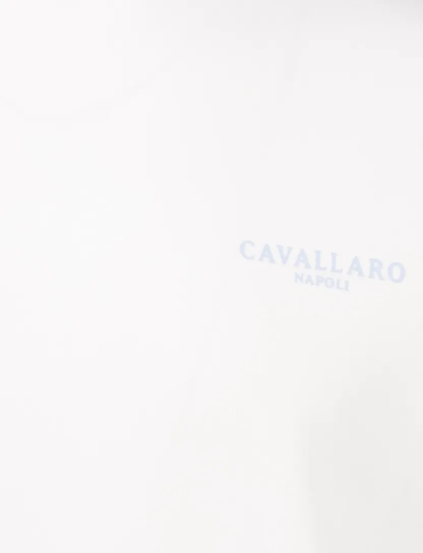Cavallaro t-shirt wit katoen effen normale fit