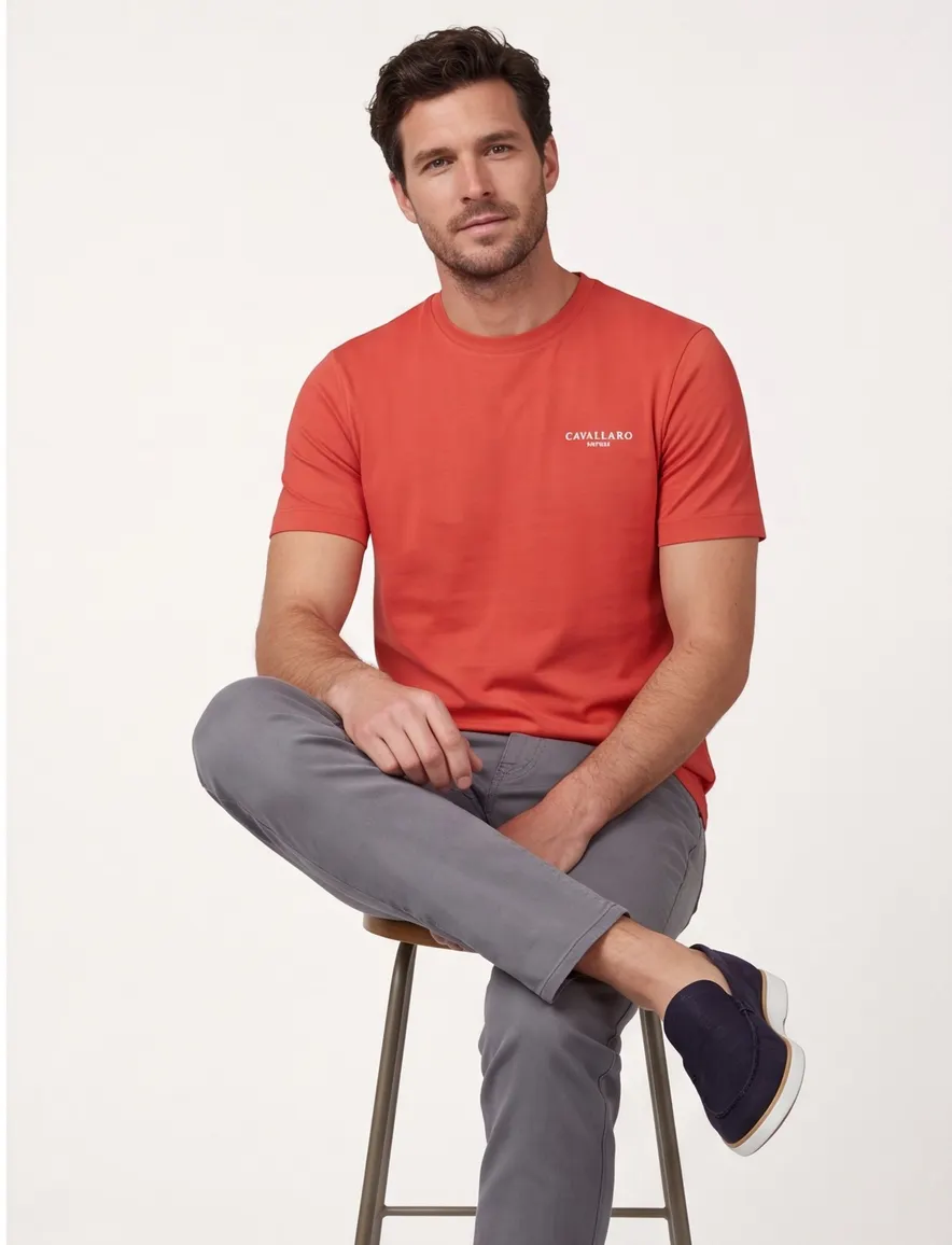 Cavallaro Neapolis T-shirt oranje effen
