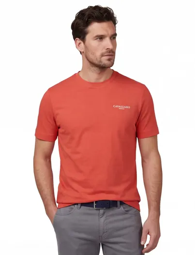 Cavallaro Cavallaro Neapolis T-shirt oranje effen ronde hals