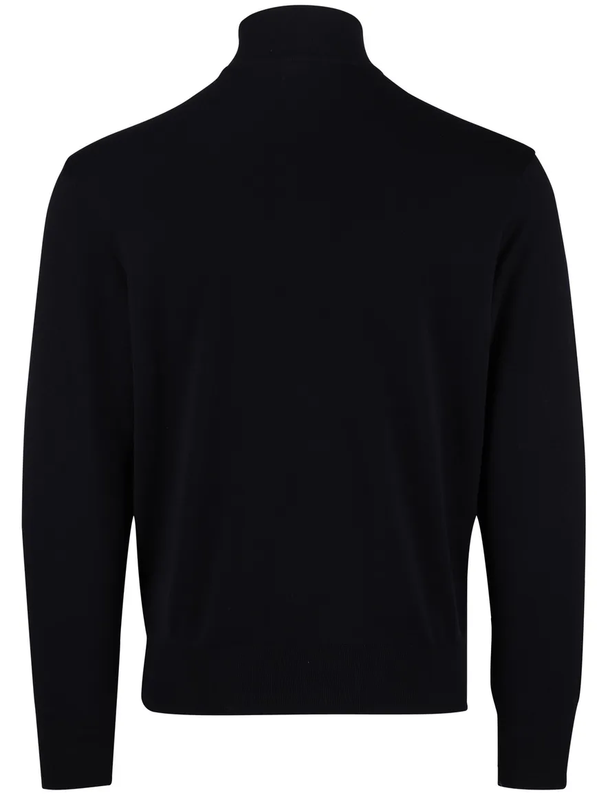 Paul & Shark trui navy half zip lamswol