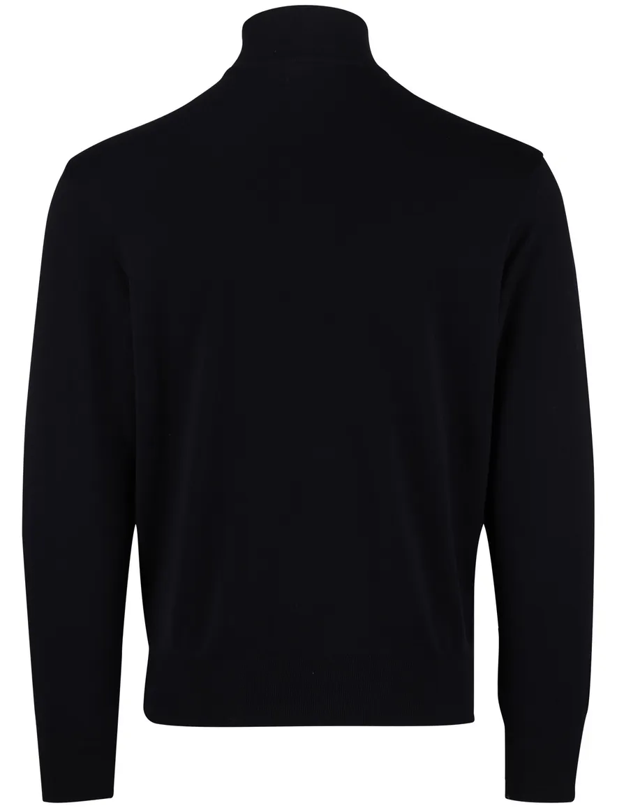 Paul & Shark trui navy half zip lamswol