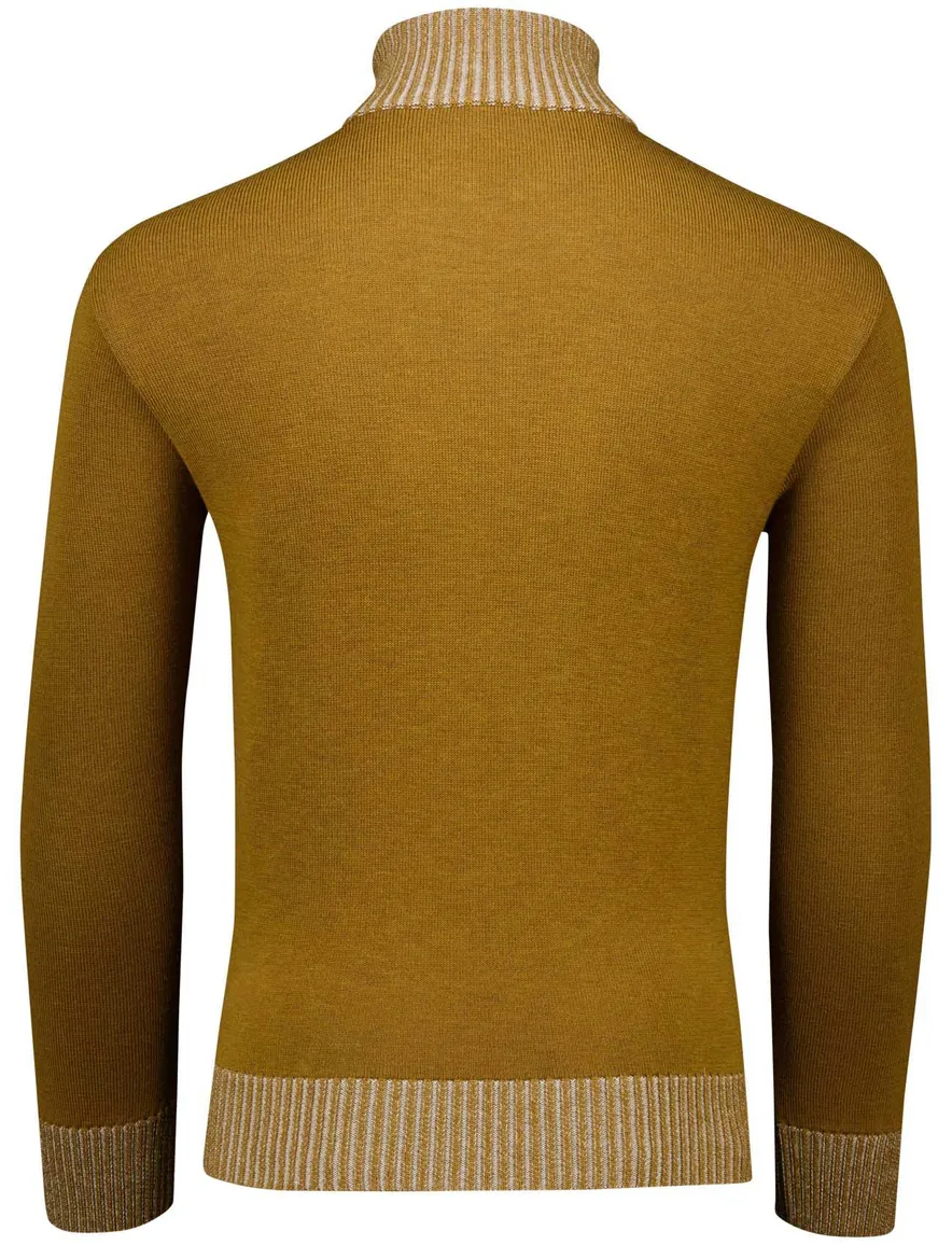Paul & Shark half zip trui okergeel gebreid