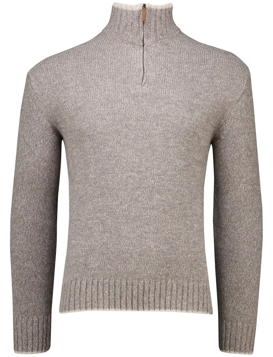 Paul & Shark half zip trui grijs gemêleerd