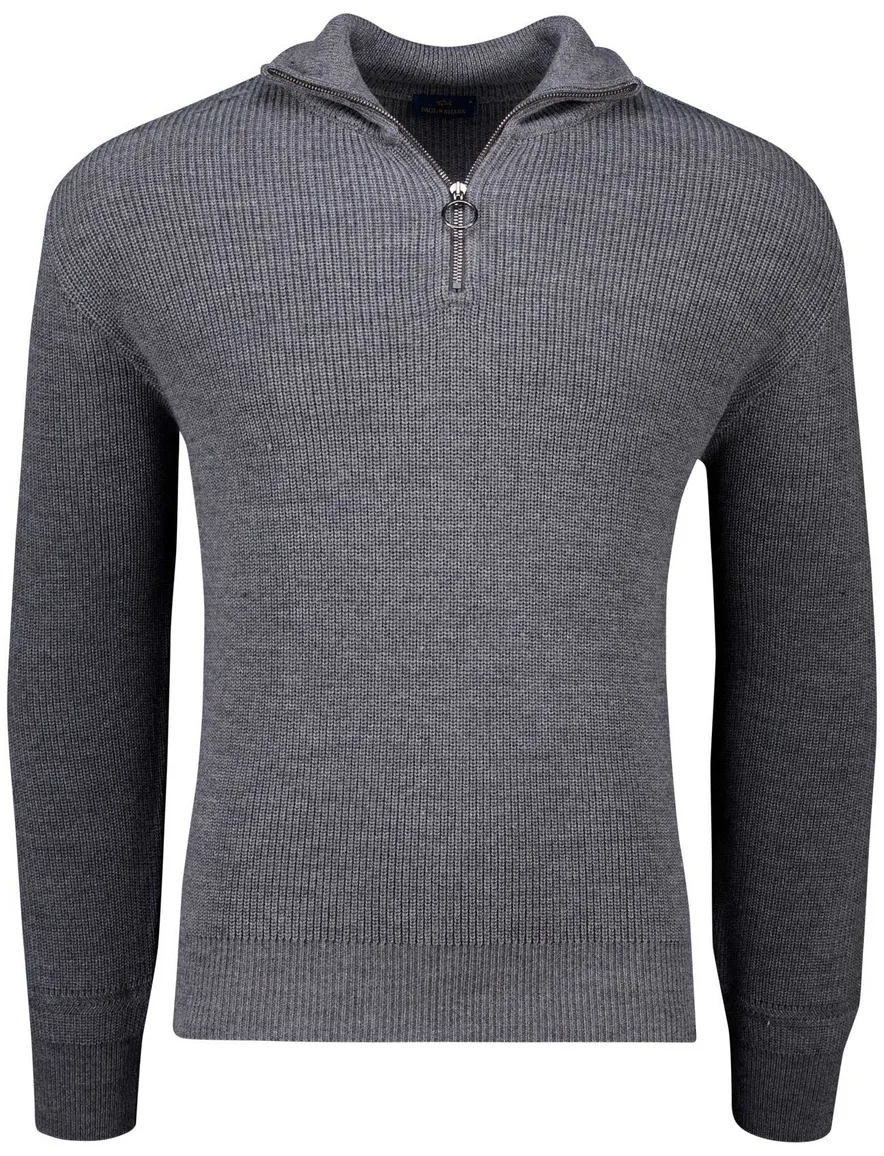Paul & Shark Trui Grijs Half Zip wol