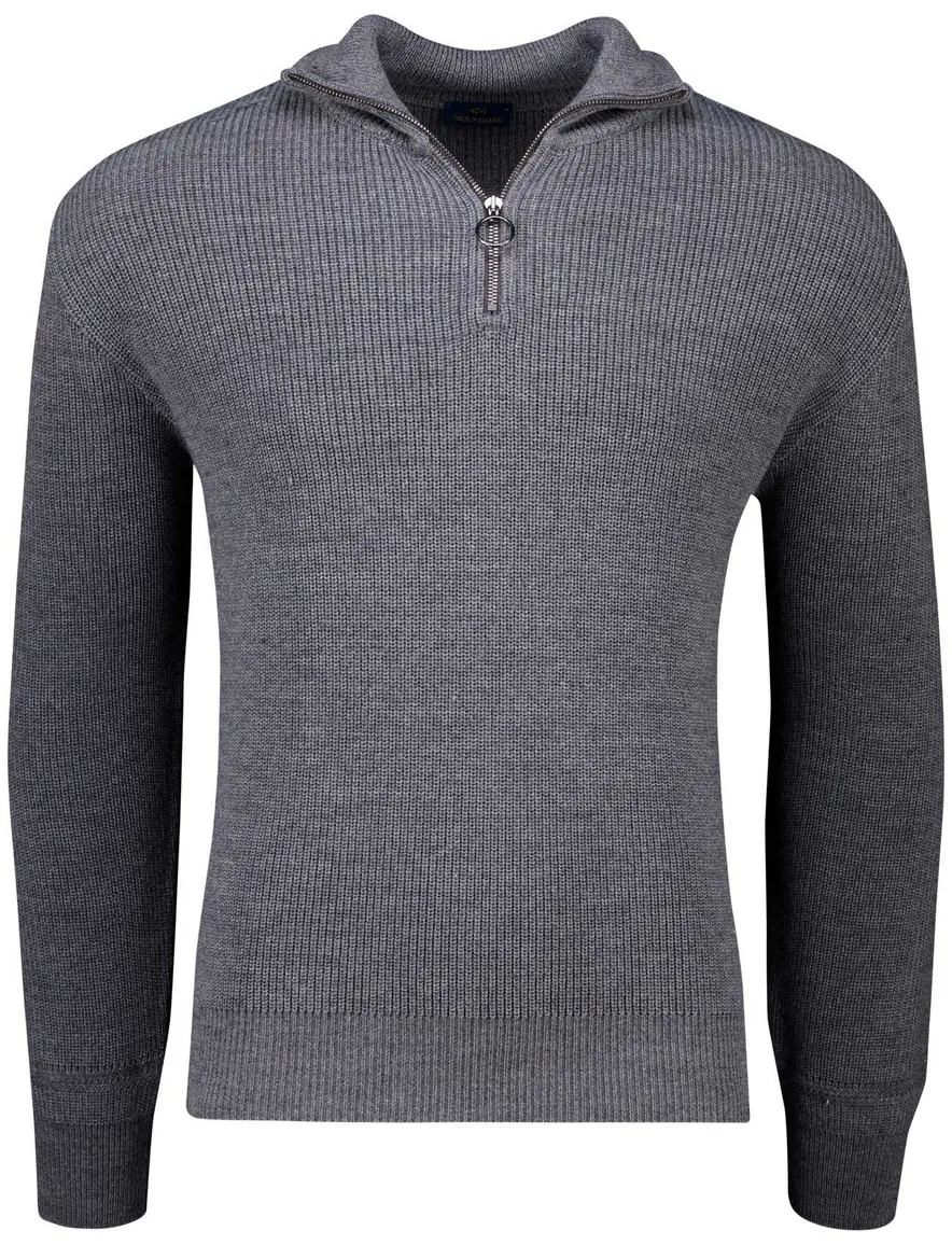 Paul & Shark Trui Grijs Half Zip wol