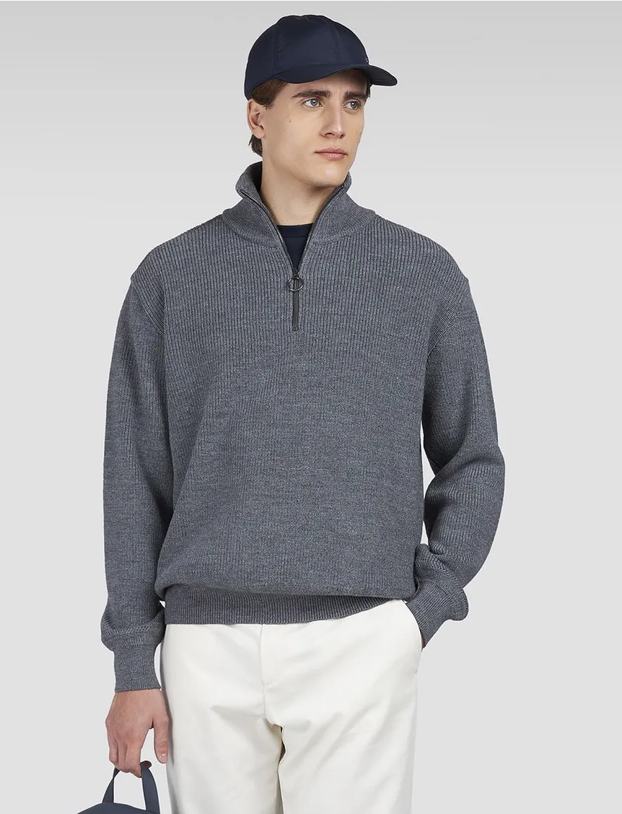 Paul & Shark Trui Grijs Half Zip wol
