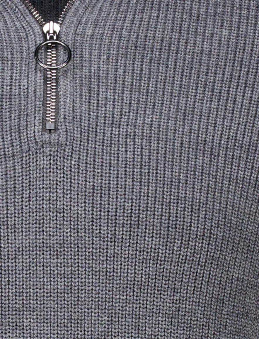 Paul & Shark Trui Grijs Half Zip wol