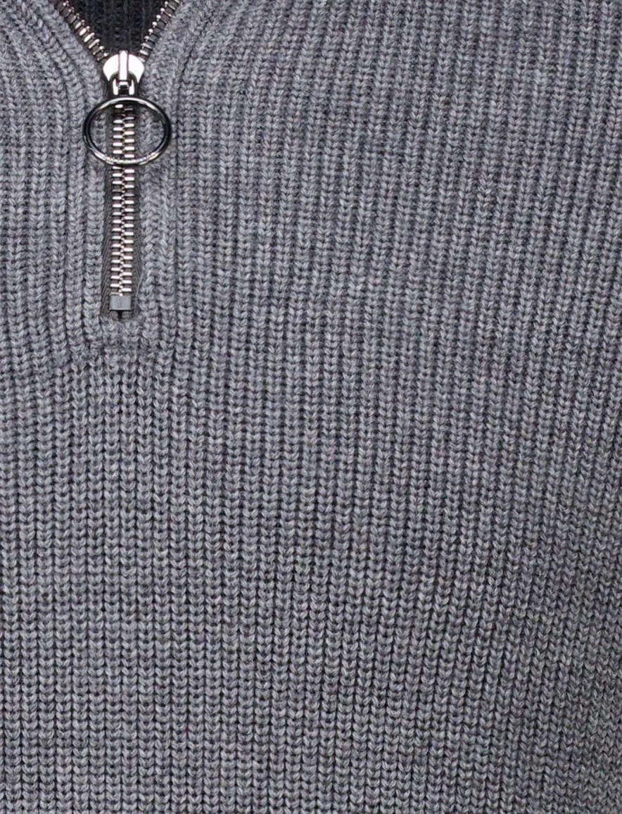 Paul & Shark Trui Grijs Half Zip wol