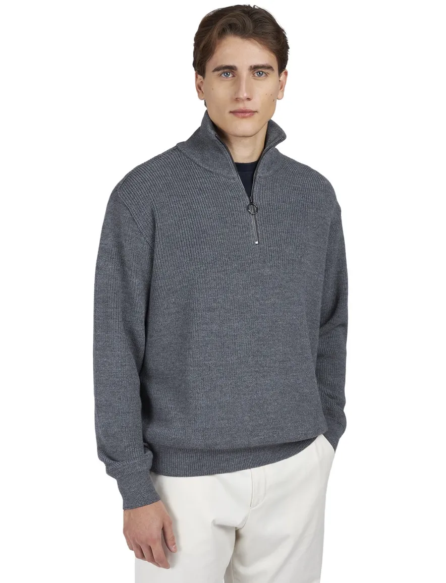 Paul & Shark Trui Grijs Half Zip wol