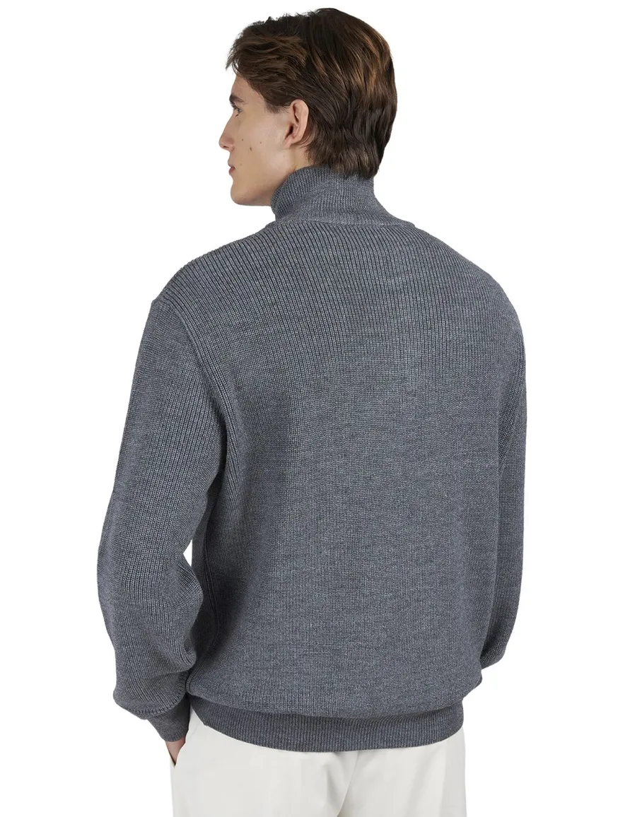 Paul & Shark Trui Grijs Half Zip wol