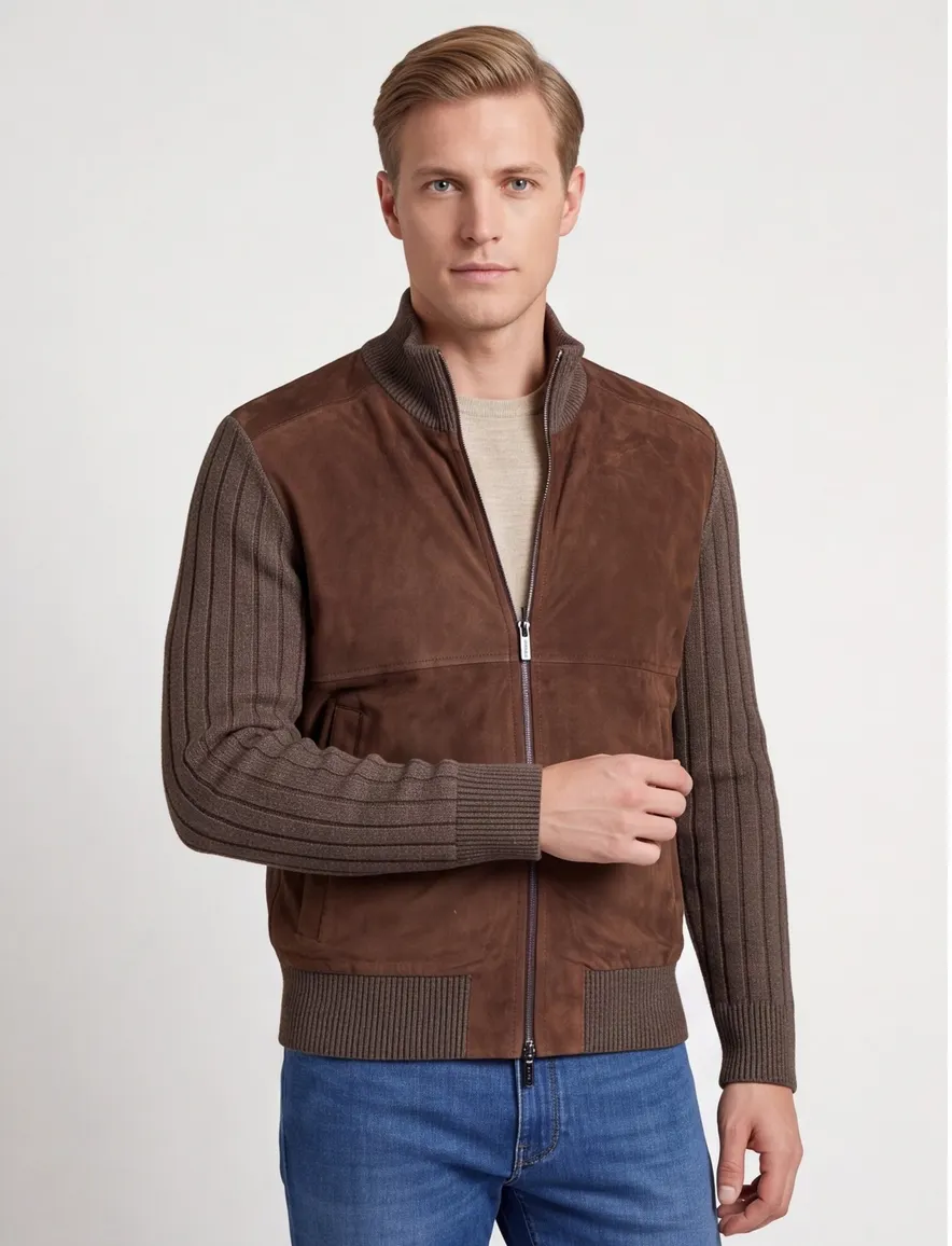 Paul & Shark vest bruin waterdicht scheerwol